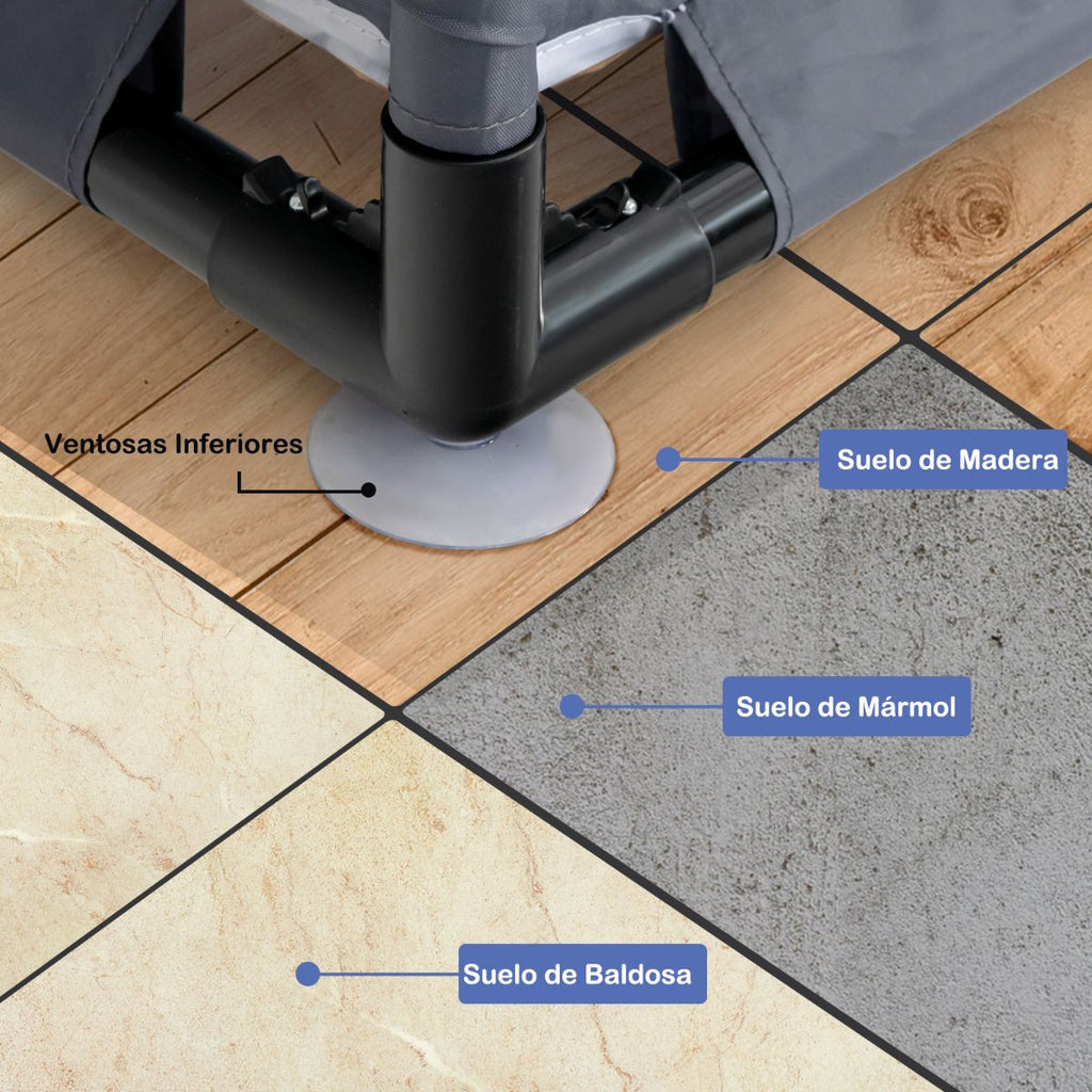 Parque Para Niños Centro Actividad Portátil Con Cercas De Seguridad 206 X 185,5 X 68 Cm