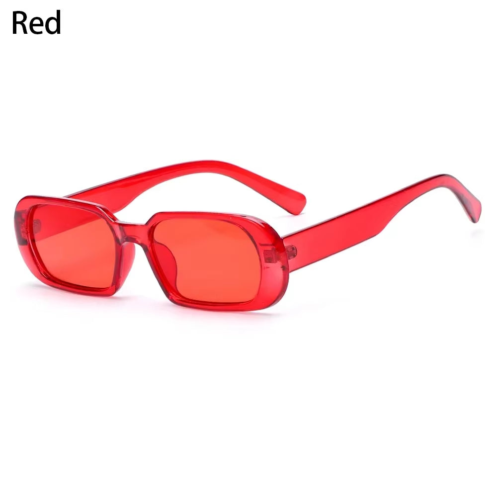 Retro Women Sunglasses Small Rectangle Frame Sun Glasses UV400 Protection Eyewear Summer Travel Beach Trendy Eyeglasses